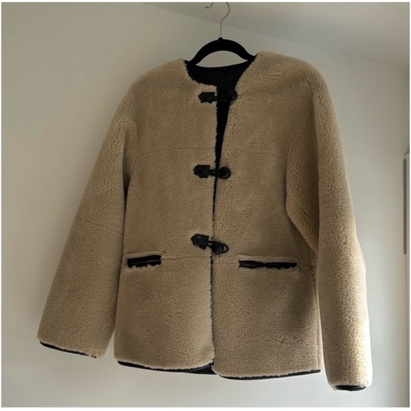 New w/o tag Viral MANGO Women's Appliques Faux-Fur Coat - Picture 2 of 15